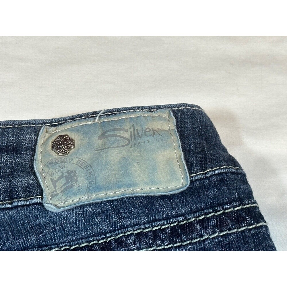 Silver Suki Mid Capri Jeans Women's Size 29 Mid Rise Medium Wash Fluid Denim - Picture 10 of 11